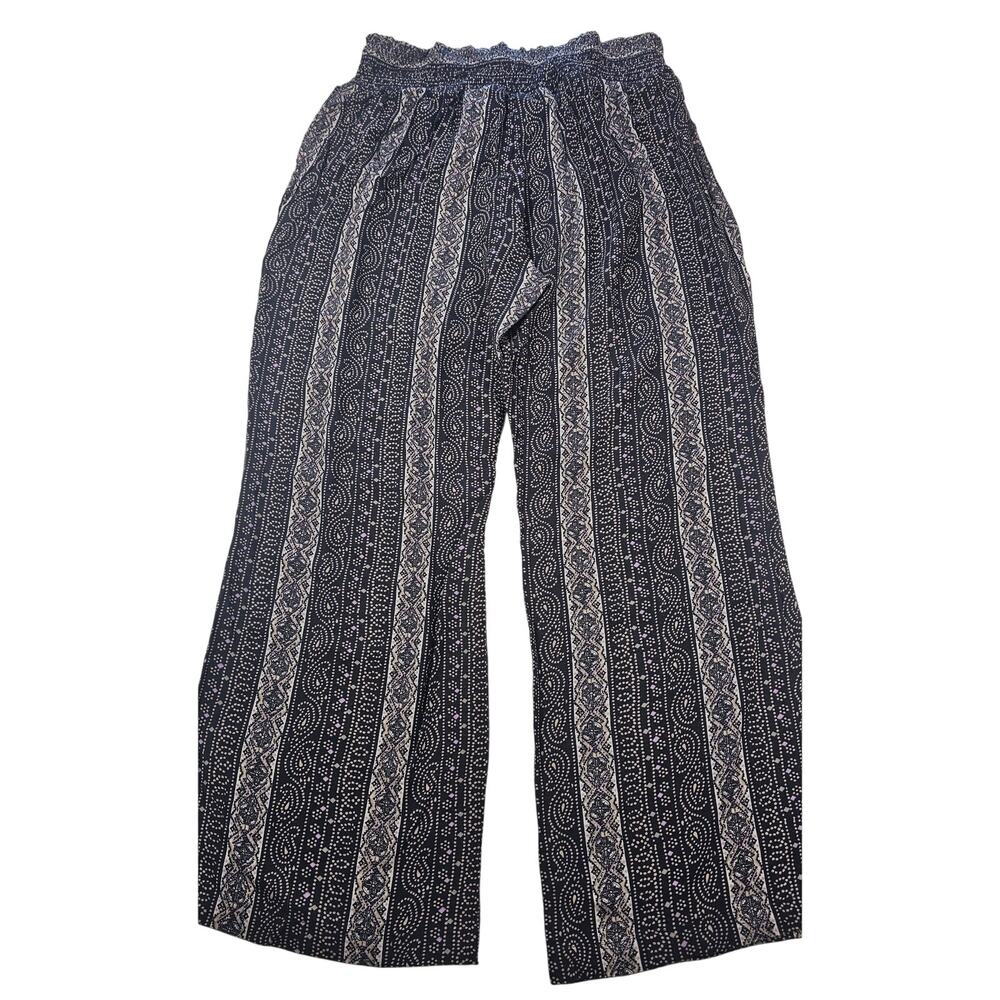CAbi Black and White Straight Leg Pants